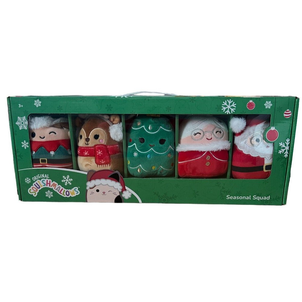 SQUISHMALLOWS 2022 CHRISTMAS HOLIDAY SQUISHMALLOW 4' SET OF 5 PACK NEW